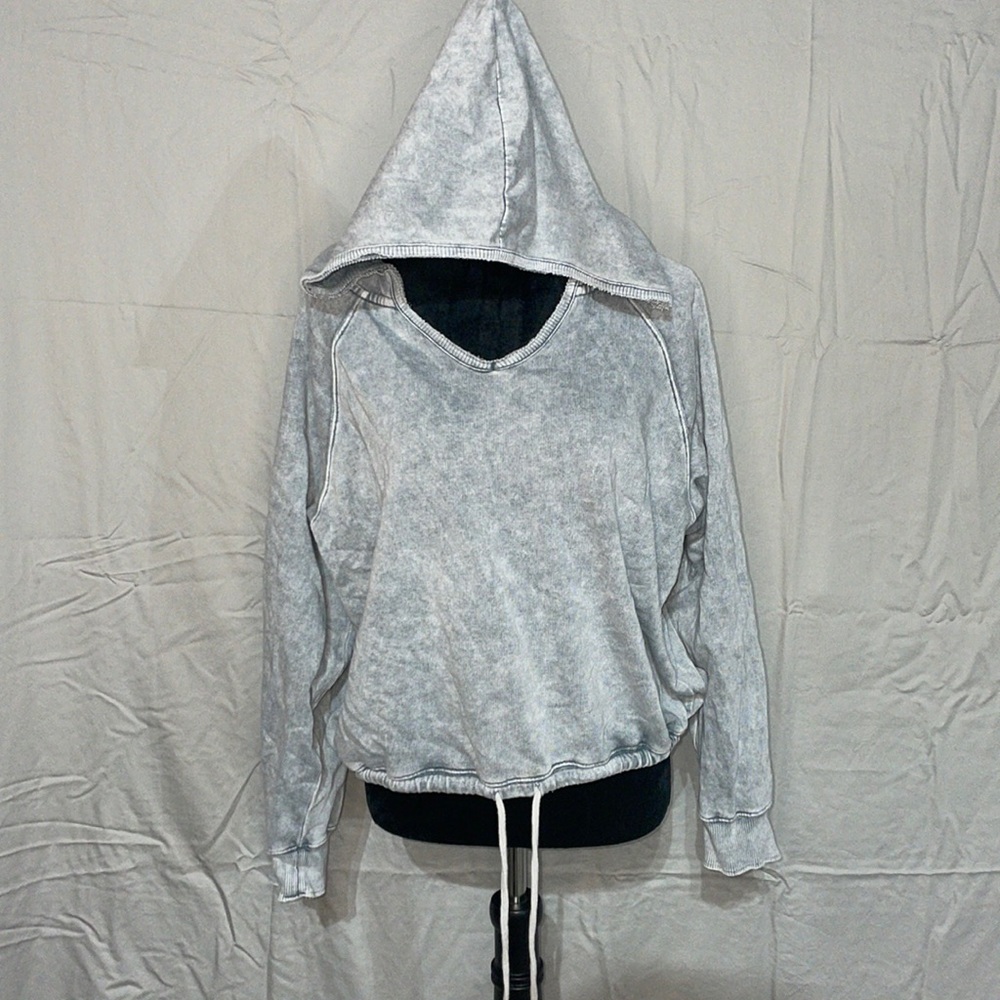Grey Cropped Hoodie